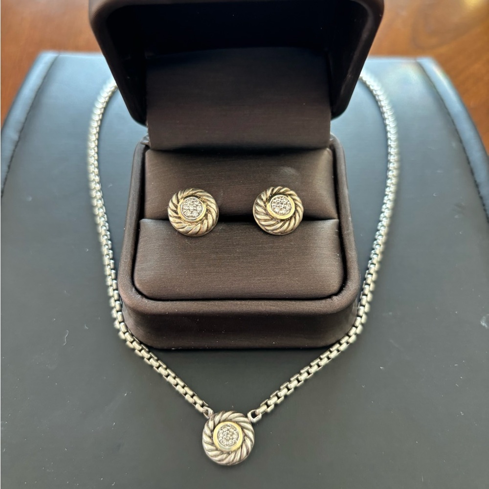 Vintage David Yurman Cookie Necklace and Earrings